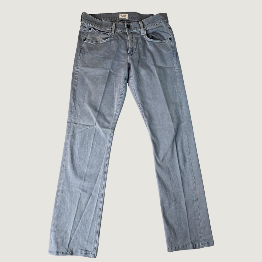 Hudson Byron Straight Leg Jeans Mens 30 Light Blue Grey Wash Denim Made In USA